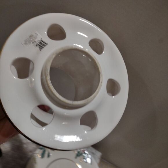 XL Ceramic Candle Shade and Plate Holly Christmas - Picture 3 of 7